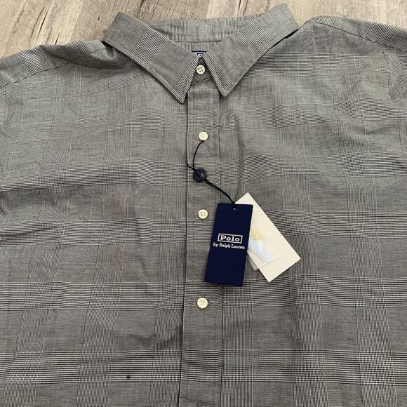 POLO Ralph Lauren Shirt Men 4XB Big Tall Black Glen Plaid Holiday Sun Valley NEW - Picture 5 of 8